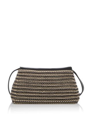 T-Lock Woven Leather Convertible Clutch