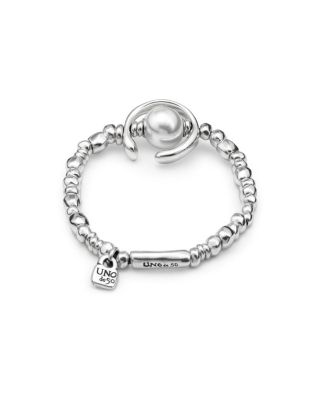  Sterling Silver Plated Beaded With A Pearl Bracelet