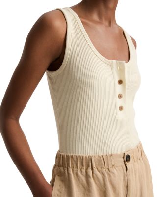 Ribbed Henley Tank  