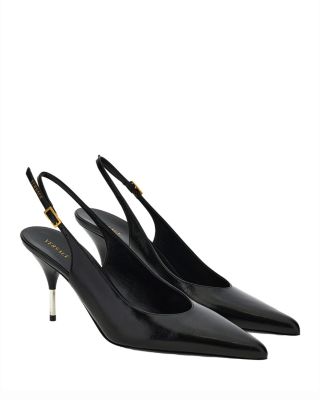 Women's Pointed Leather Slingback Pumps
