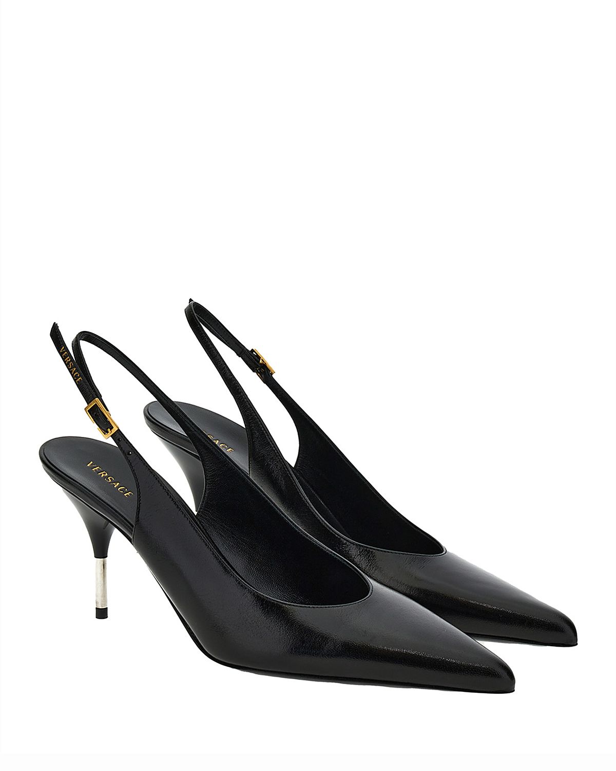 Versace Women's Pointed Leather Slingback Pumps