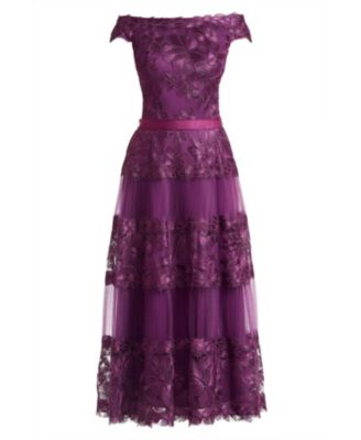  Adriane Floral Embroidered Tea-Length Dress