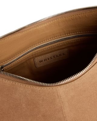 Sia Large Curved Suede Crossbody Bag