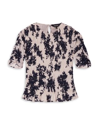 Shadow Floral Shirred Top