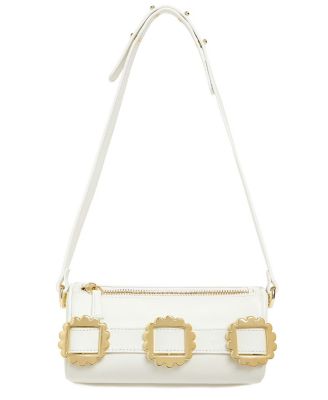  Multi-Buckle Leather Shoulder Bag