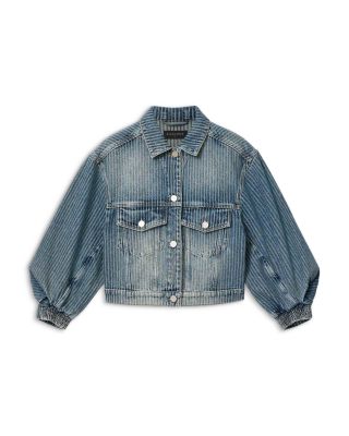 Luca Stripe Jean Jacket in Titan Blue