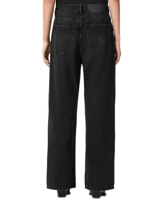 Aki Mid Rise Crossover Jeans in Destroy Black