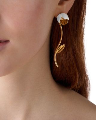 Golden Bloom Tulip Statement Earrings