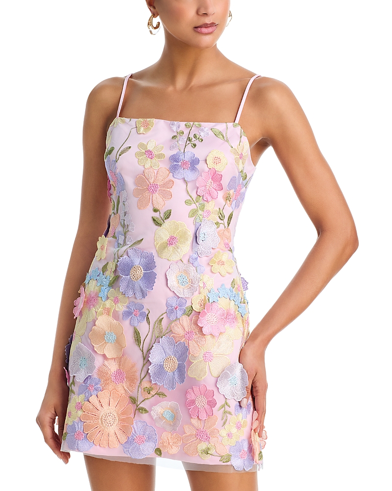 Aqua Embroidered Mini Dress - Exclusive
