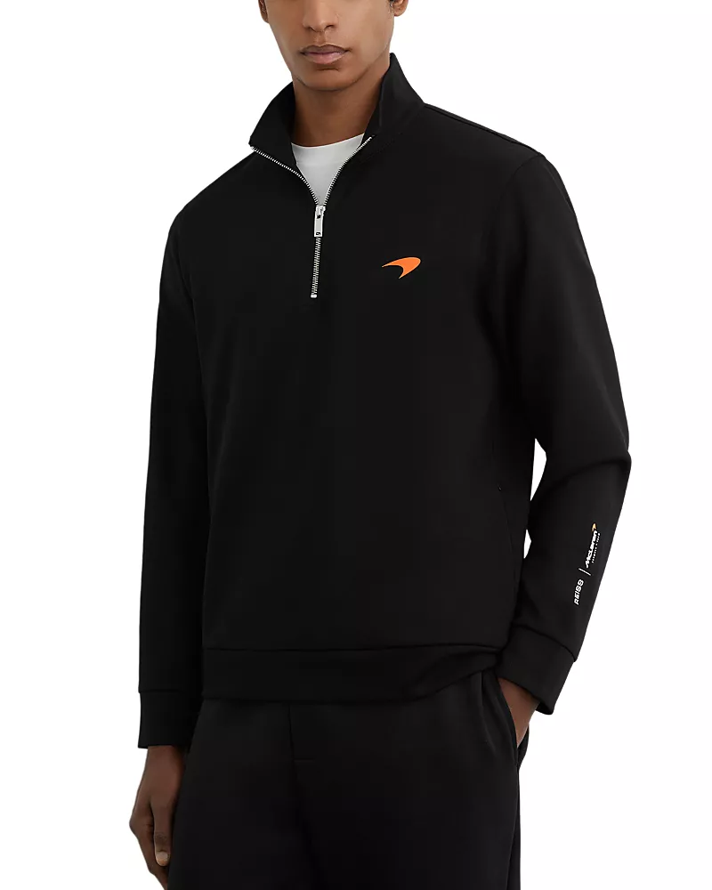 Reiss McLaren Regular Fit Half Zip Logo Sweatshirt