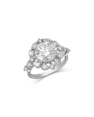 Fine Collection Luxe Collection Certified Lab Grown Diamond Halo Engagement Ring in 18K White Gold, 4.0 tcw