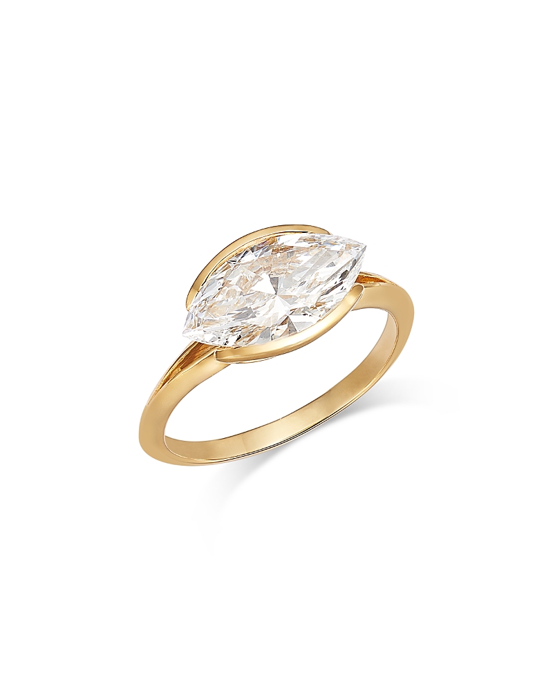 Bloomingdale's Fine Collection Luxe Collection Certified Lab Grown Diamond Marquis Cut Solitaire Ring in 18K Yellow Gold, 2.0 tcw