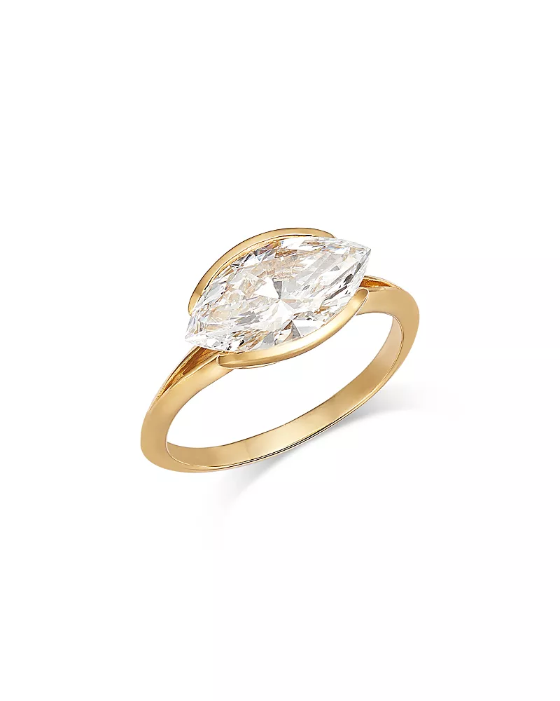 Bloomingdale's Fine Collection Luxe Collection Certified Lab Grown Diamond Marquis Cut Solitaire Ring in 18K Yellow Gold, 2.0 tcw