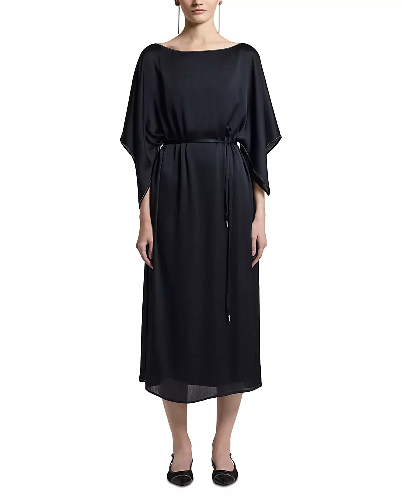 Peserico Boat Neck Midi Dress