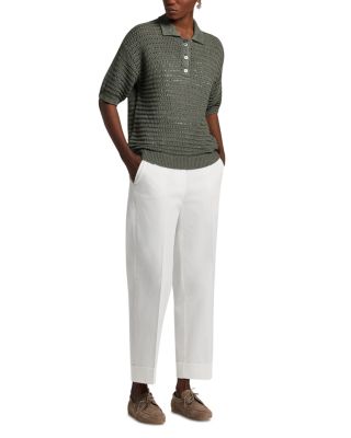 Cotton Blend Polo Sweater