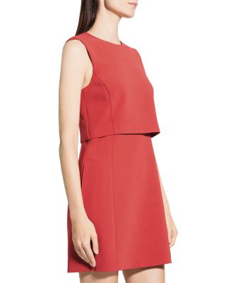 Crepe Layered Look Mini Dress