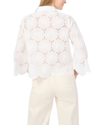 Collared Eyelet Shirt