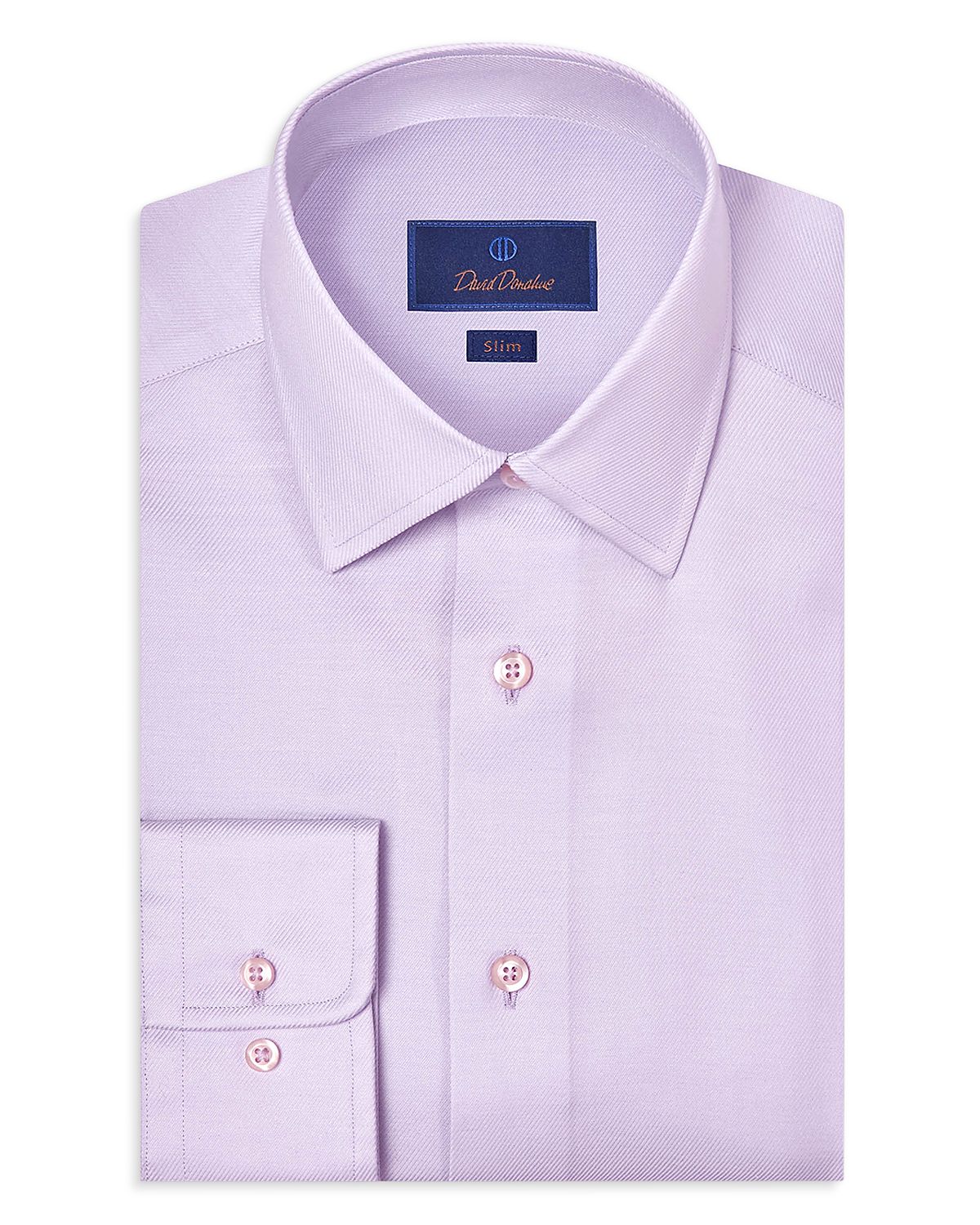 David Donahue Slim Fit Stretch Twill Solid Dress Shirt