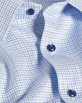 Trim Fit Stretch Twill Check Dress Shirt