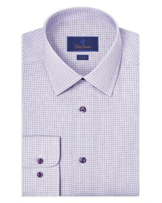 Trim Fit Geometric Print Dress Shirt