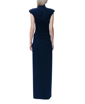  Zip-Front Draped Maxi Dress