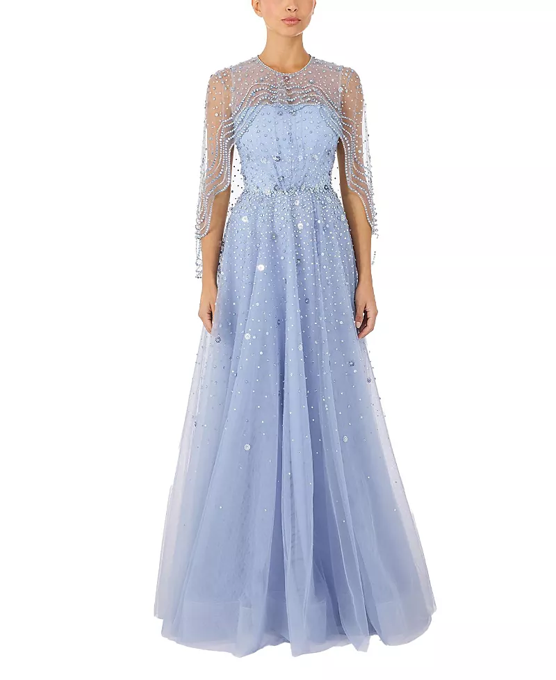 Jenny Packham Oliver Beaded-Applique Maxi Dress