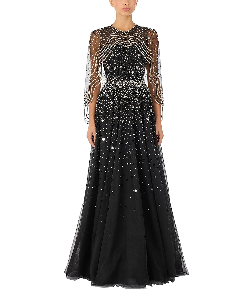 Jenny Packham Oliver Beaded-Applique Maxi Dress