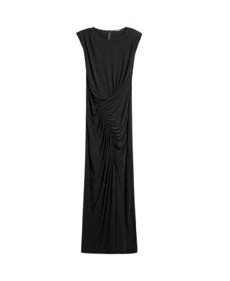  Ruched Side-Slit Maxi Dress