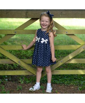  Girl's Star Print Bow Dress - Little Kid, Big Kid