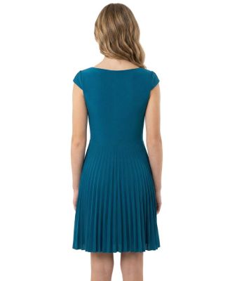  Girls' Cap Sleeve Pleated Dress - Big Kid