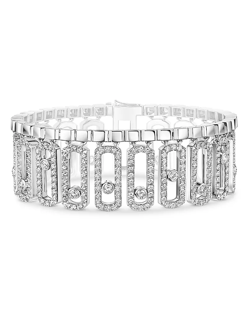 Messika 18K White Gold Move Iconica Diamond Openwork Link Bracelet