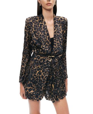  Printed Leopard Belted Jacket