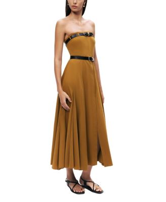  Strapless Double Belted Midi Dress