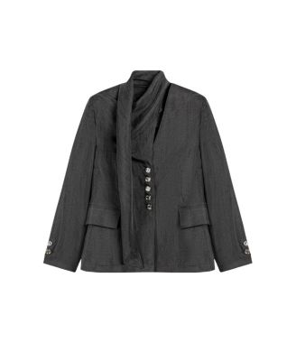  Asymmetrical Draped Tailored Jacket