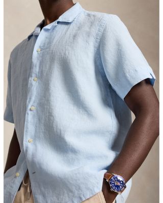 Classic Fit Short-Sleeve Linen Camp Shirt