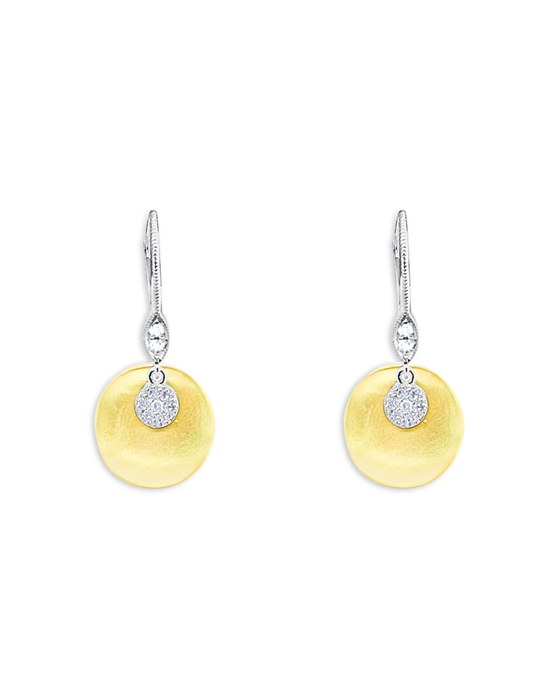 Meira T 14K White & Yellow Gold Diamond Disc Drop Earrings