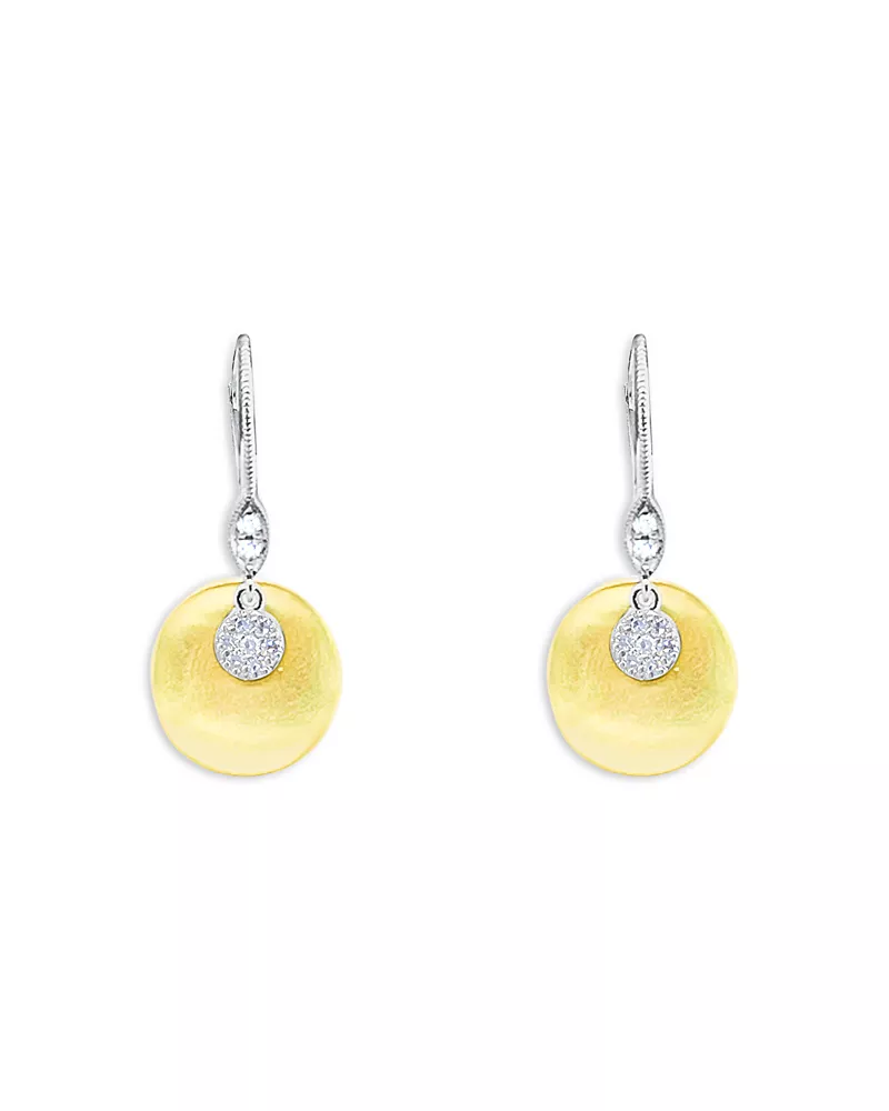 Meira T 14K White & Yellow Gold Diamond Disc Drop Earrings