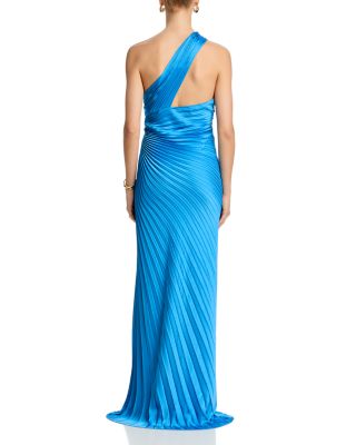 Lara Pleated One Shoulder Gown