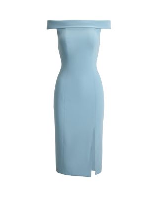 Crepe Off The Shoulder Cocktail Dress