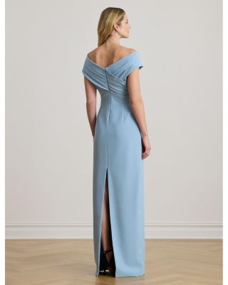 Crepe Off-the-Shoulder Gown