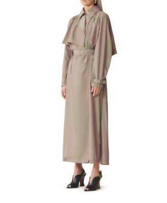 Flowing Taffeta Trench Coat