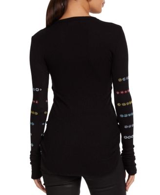  Mckinley Crystal Evil Eye Stripe Top