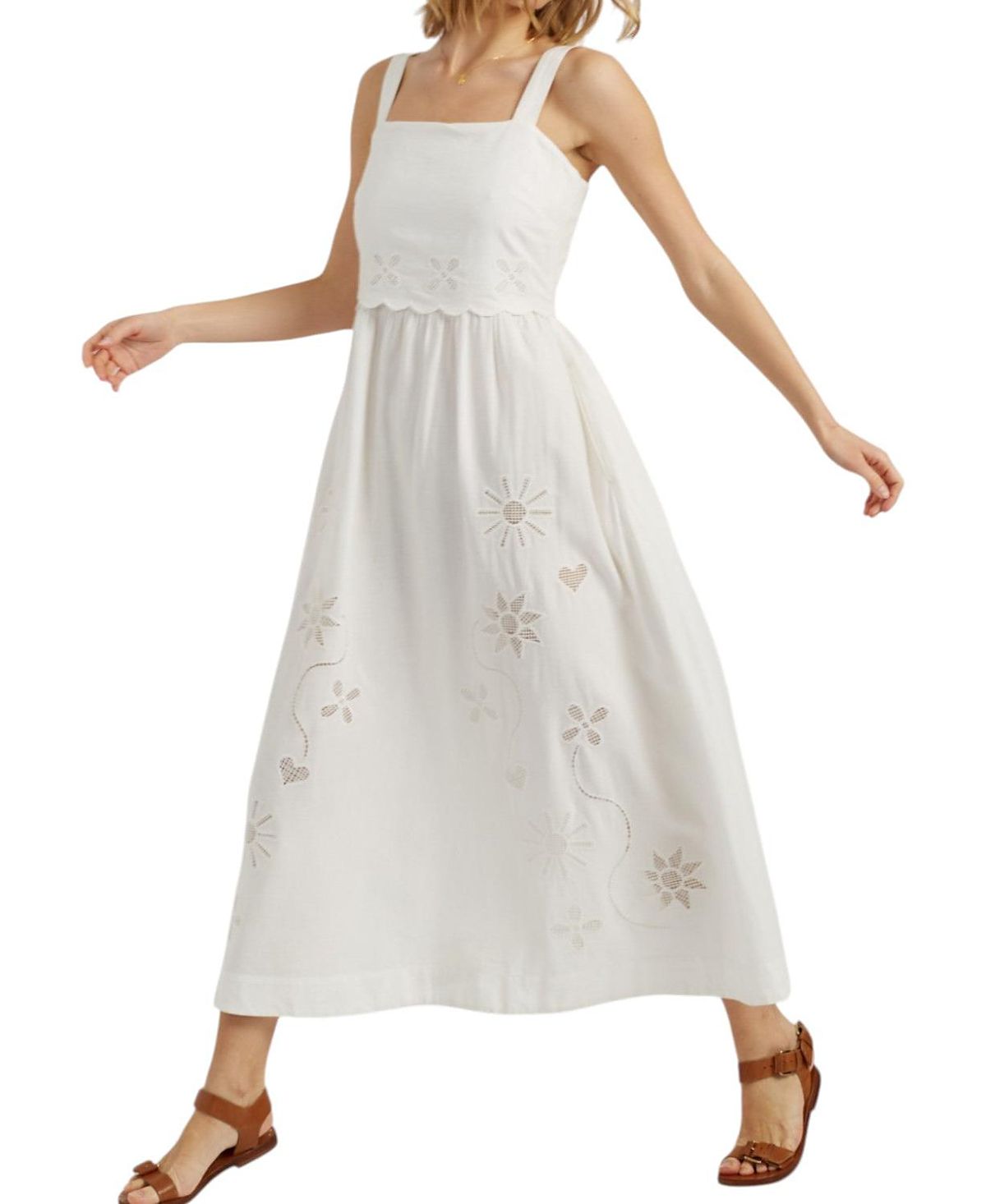Chinti & Parker Women's Sienna Linen-Blend Broderie Summer Dress