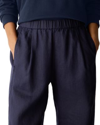 Linen Ankle Pleated Lantern Pants