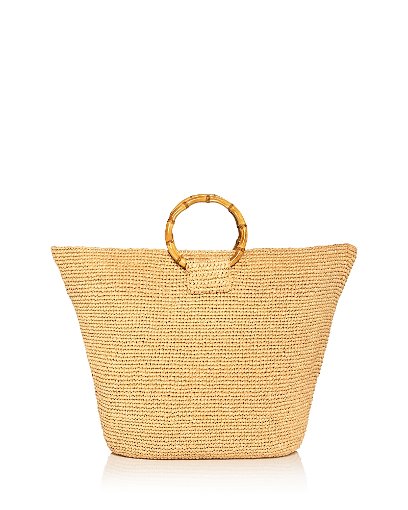 Aqua Large Raffia Tote Bag - Exclusive