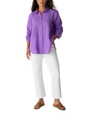 Linen Classic Collar Long Shirt