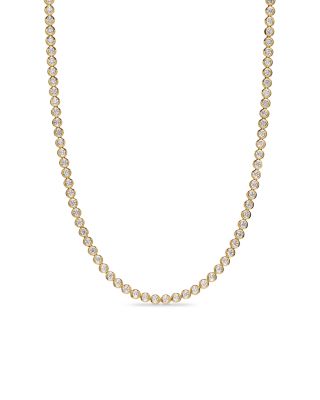 Bezel Set Tennis Necklace in 18K Yellow Gold, 4.7mm