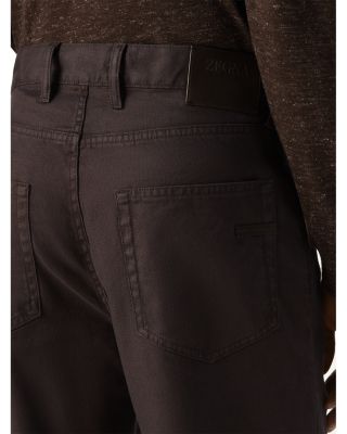 Slim Fit Stretch Cotton and Linen Roccia Pants