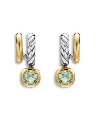 DY Mercer&reg; Color Two Row Drop Earrings in Sterling Silver with 18K Yellow Gold, 19.5mm