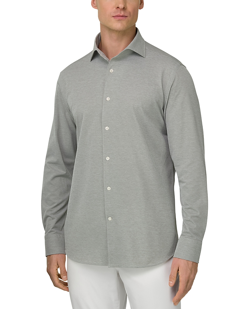 Boggi Milano Regular Fit Japanese Jersey Shirt
